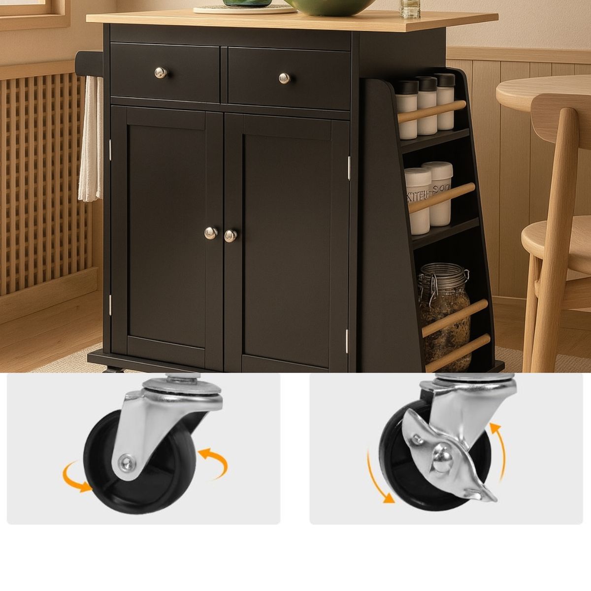 Line køkkenreol med hjul