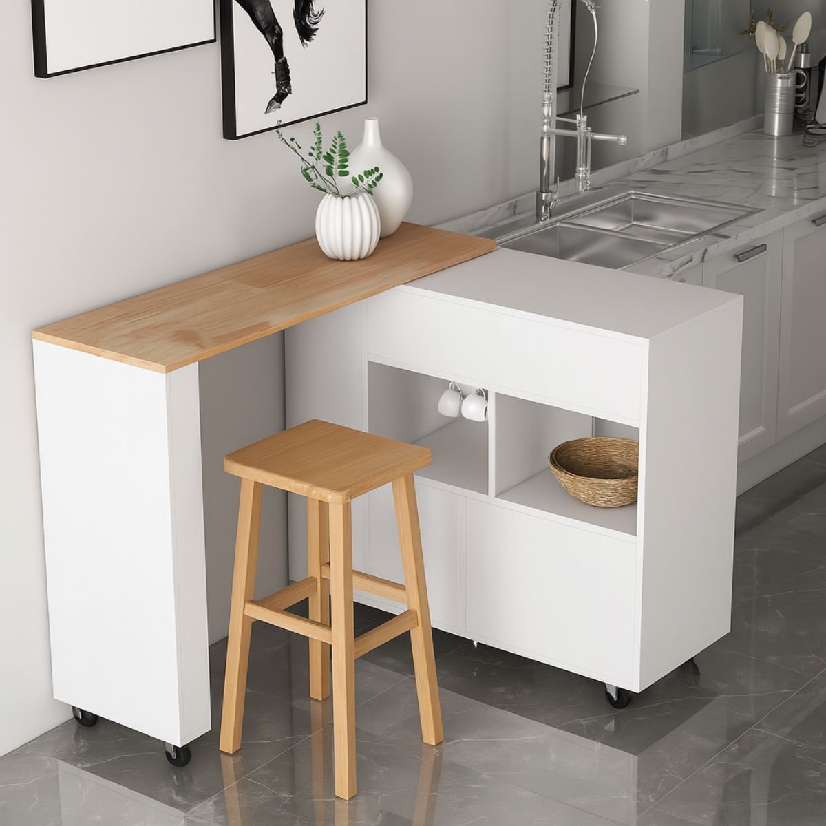 Amanda køkkenreol med hjul