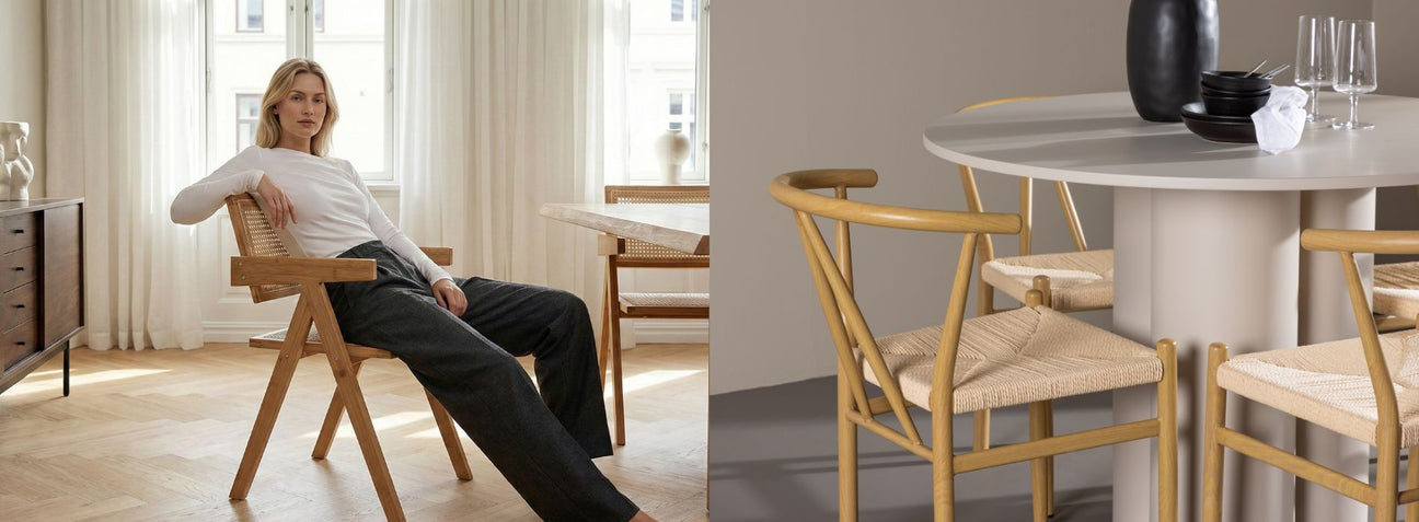 Spisebordsstole i træ til åbne køkken-alrum