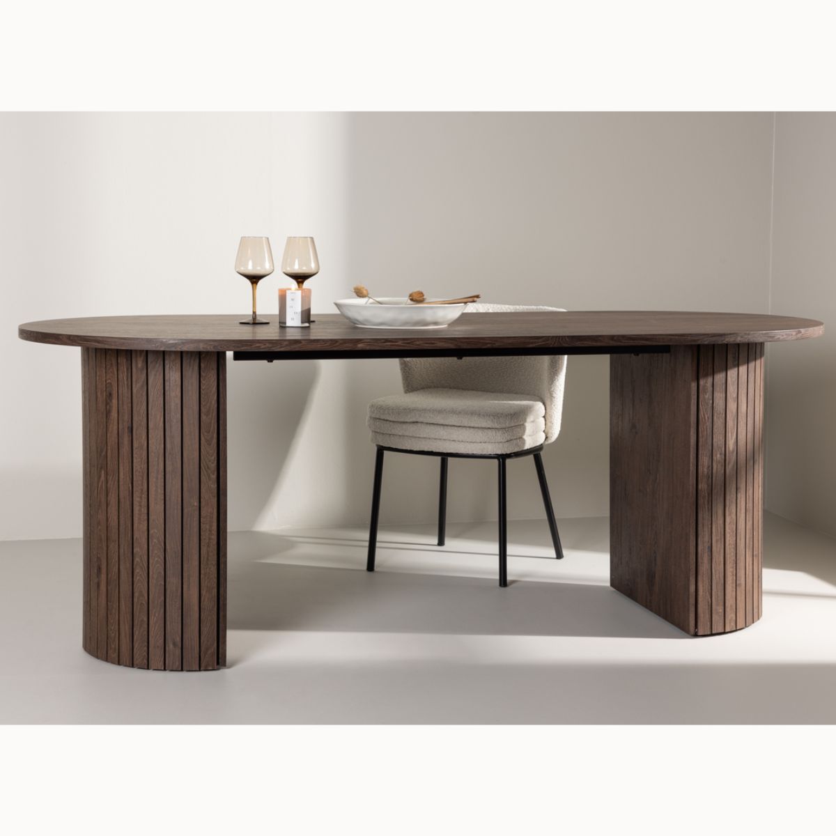 Asta Spisebord - Lamel Rundt | 200x90 cm