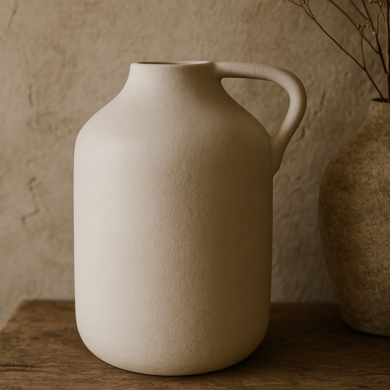 Alma vase | Hvid i stentøj 30 x 30 x 40 cm