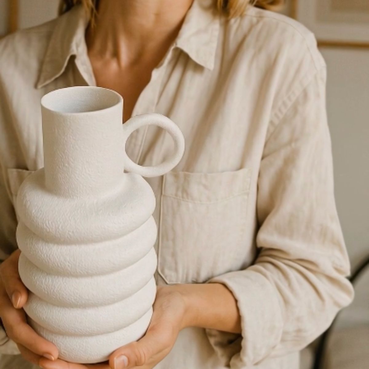Lova vase | Hvid i keramik 11,5 x 9 x 19 cm