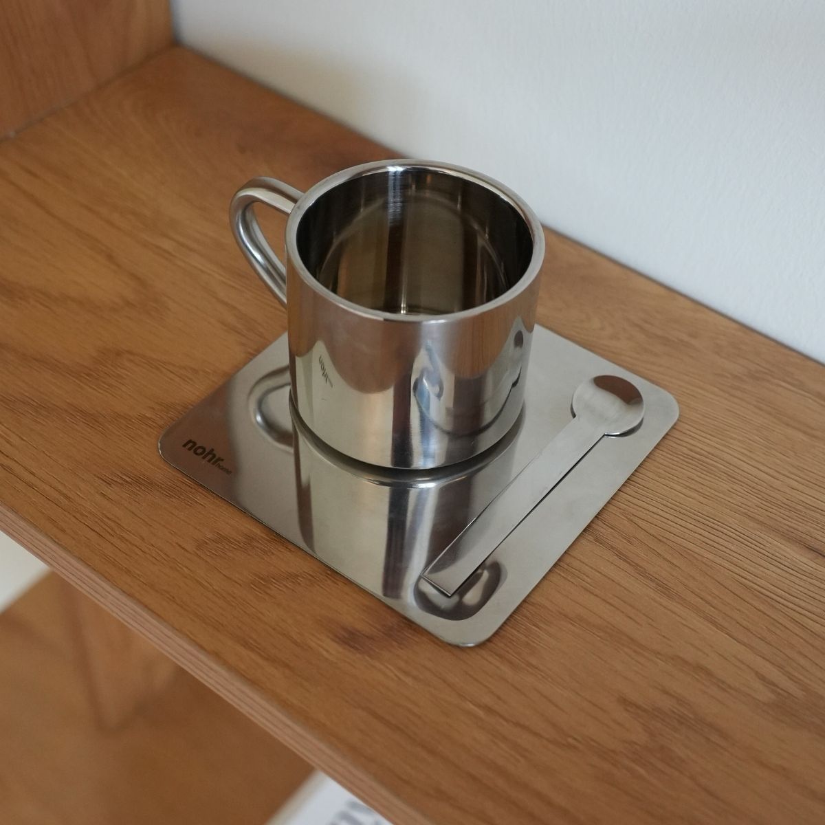 Stålkop Sæt i Rustfrit Stål | Med Ske og Underkop