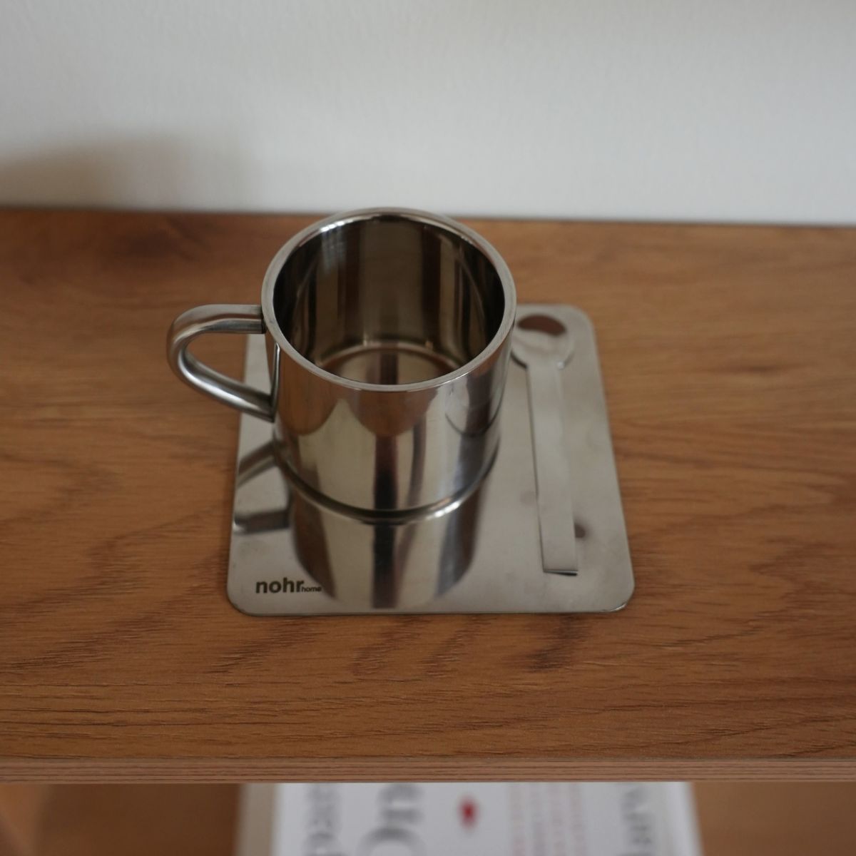 Stålkop Sæt i Rustfrit Stål | Med Ske og Underkop